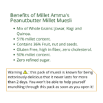 Peanut Butter Millet Muesli - Pack Of 1, 300 Gm, Healthy And Organic Foods, Gluten Free, Zero Refined Sugar, Vegan, Nutrient Rich, Healthy Living - Image 4