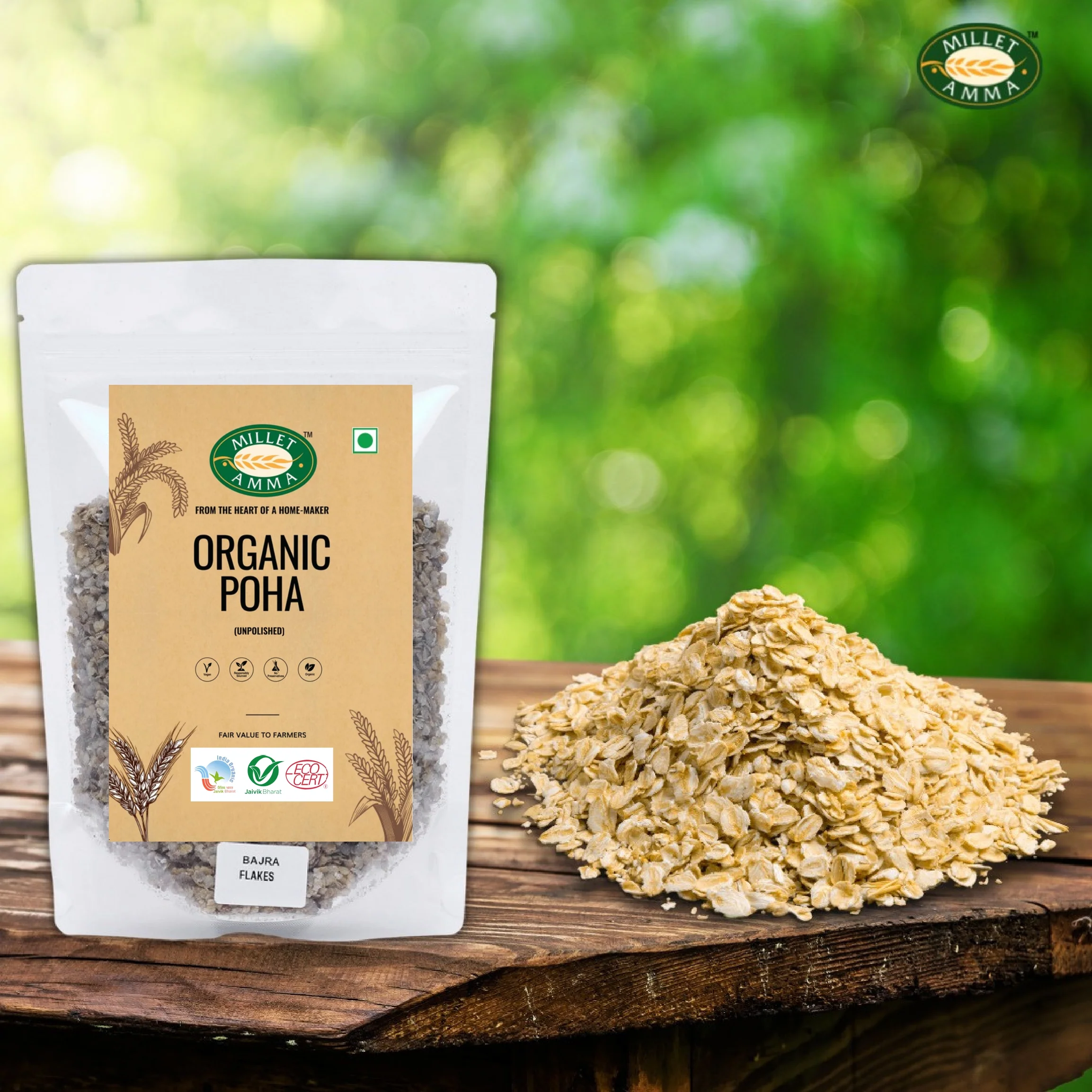 bajrapoha.pdf.pdf_page-0001 Bajra Millet Poha Flakes Organic 500 gms - Image 1