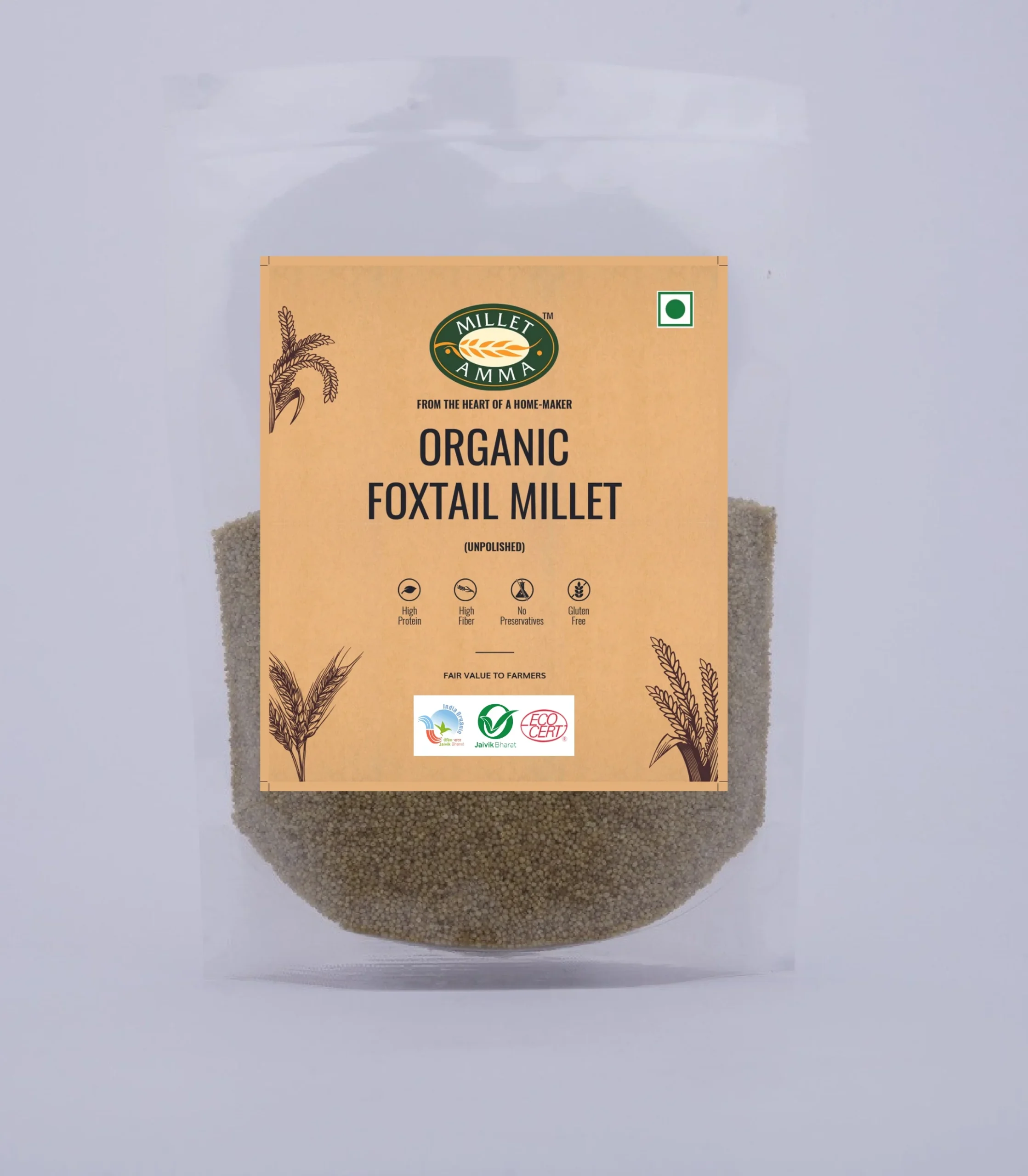 organicfoxtailmillet.pdf_1__page-0001 Foxtail Millet Grains Organic - 500gm - Image 1