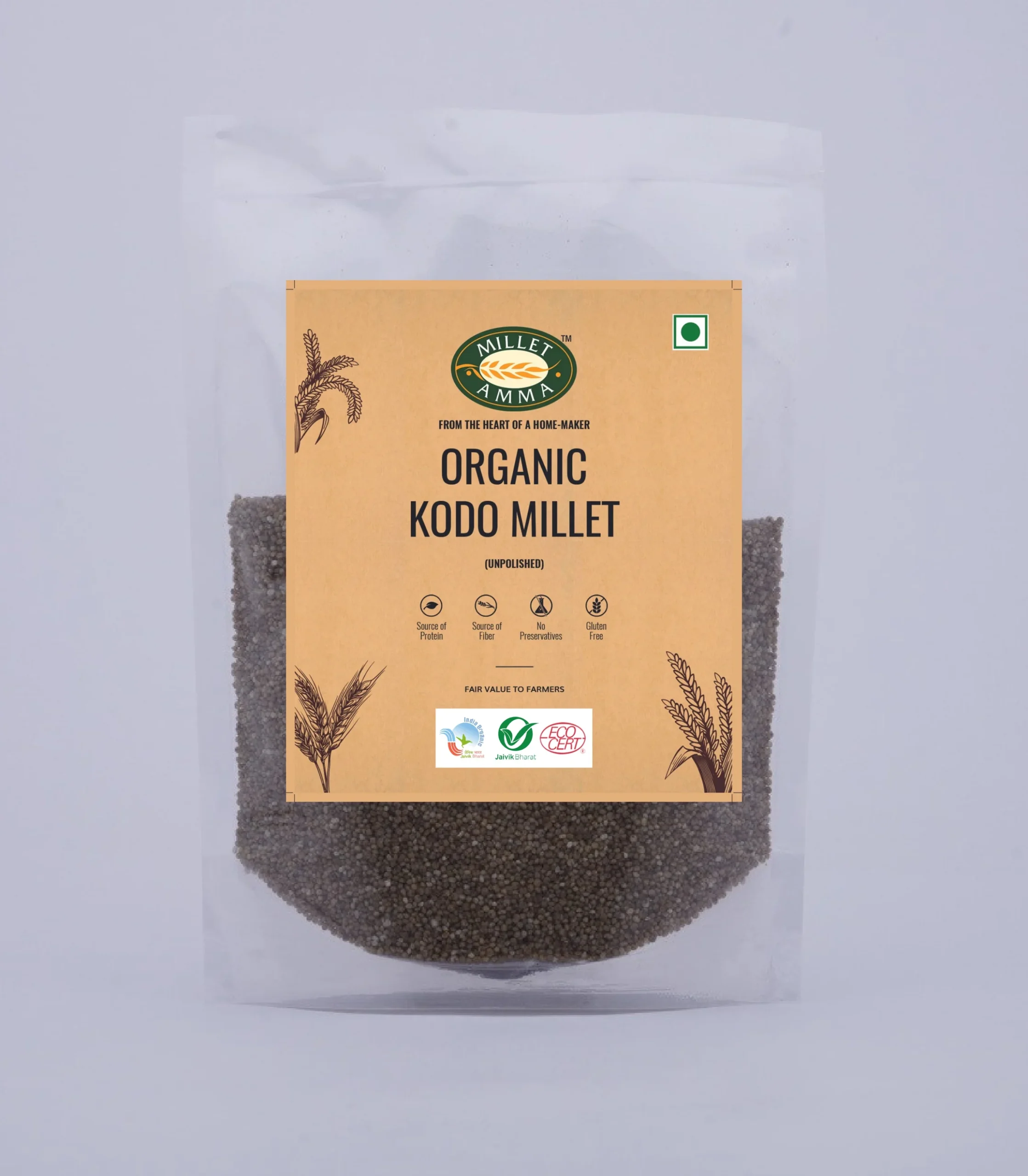 organickodomillet.pdf_1__page-0001_1 Kodo Millet Grains Organic 500 G - Image 1