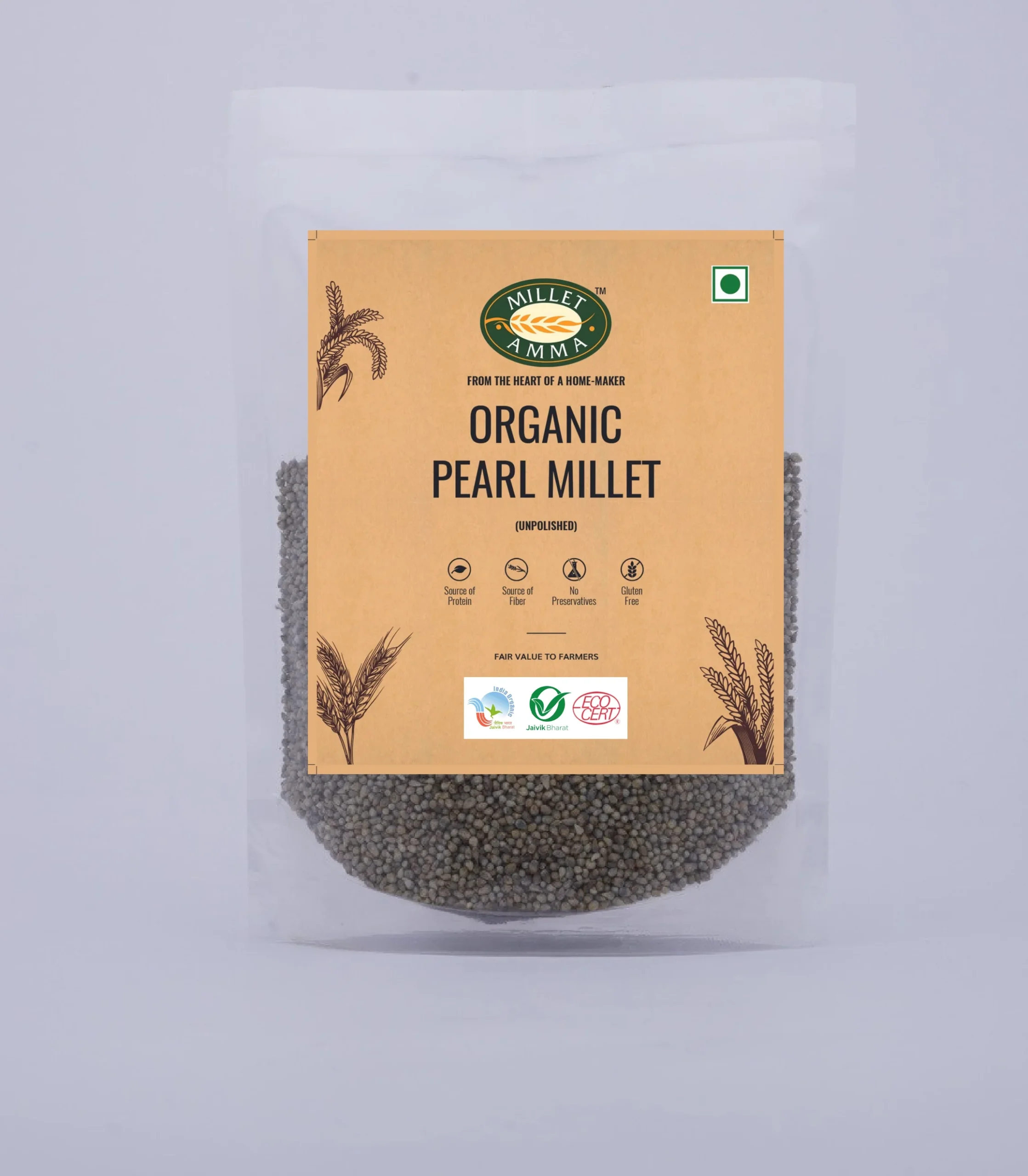 organicpearlmillet.pdf_1__page-0001 Bajra (Pearl Millet) Organic Grain 500 G - Image 1